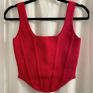 Express | Body Contour Corset Crop Top | Red | Size S